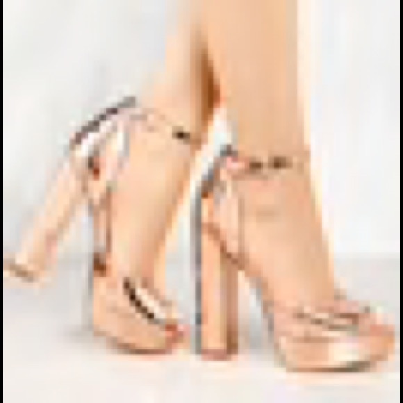 rose gold platform heels